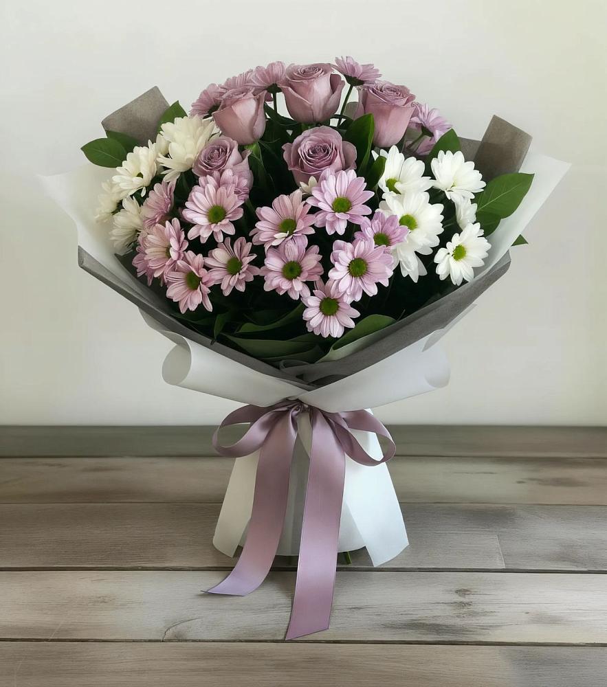 Букет цветов из: Хризантемы и Розы в Богучаре