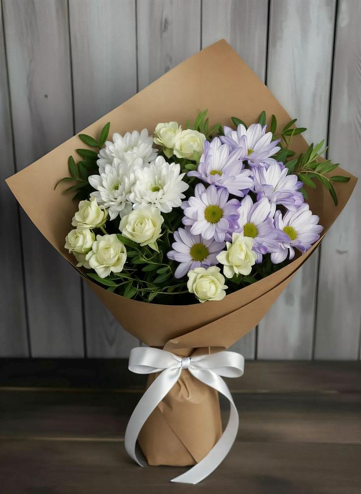 Букет цветов из: Хризантемы и Розы в Богучаре